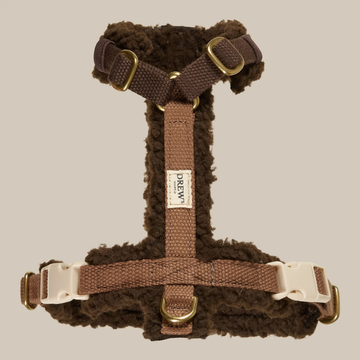 Drew's Dogwear Teddy // Justerbar y-sele (mørkebrun)