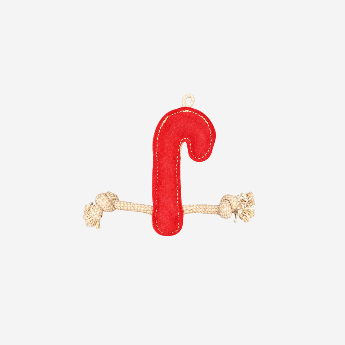 Funny Zoo Candy Cane // Naturligt julelegetøj i ruskind og reb
