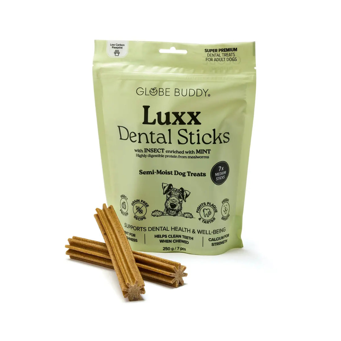 Globe Buddy Luxx // Dental Sticks med insektprotein og mynte
