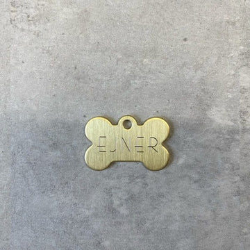 Dog tag // Premium meat bone small (brass)