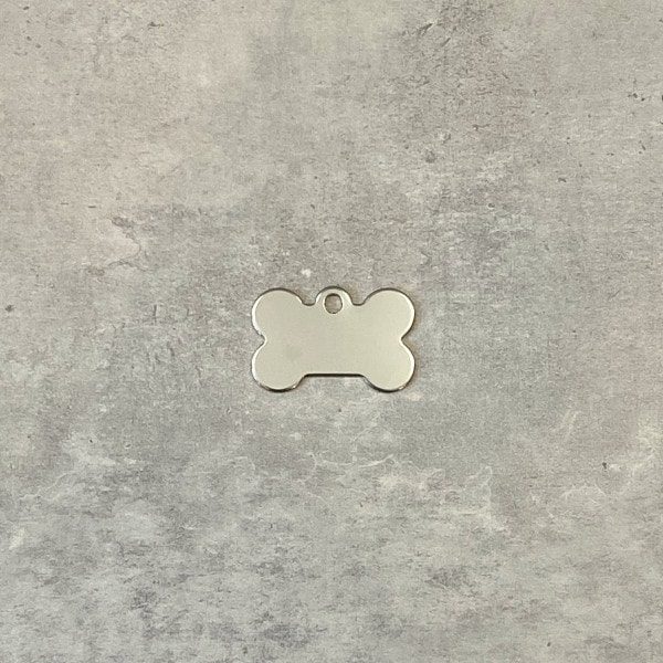 Dog tag // Standard meat bone small (chrome)