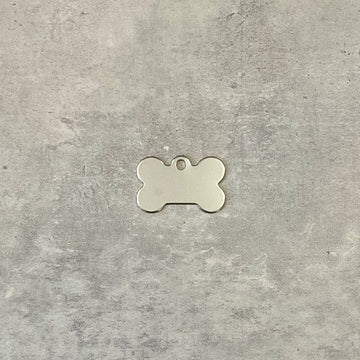 Dog tag // Standard meat bone small (chrome)