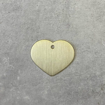 Dog tag // Premium heart large (brass)