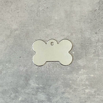 Dog tag // Standard meat bone large (chrome)