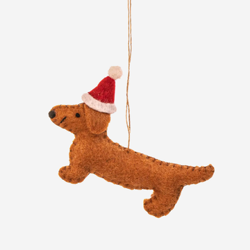Sausage Dog // Juleophæng med gravhund i filt