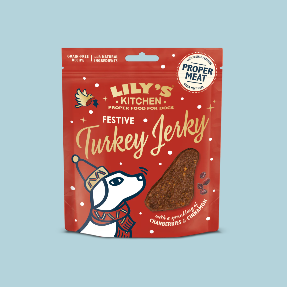 Lily's Kitchen Festive Turkey Jerky // Jerkysnack med kalkun, kanel og tranebær
