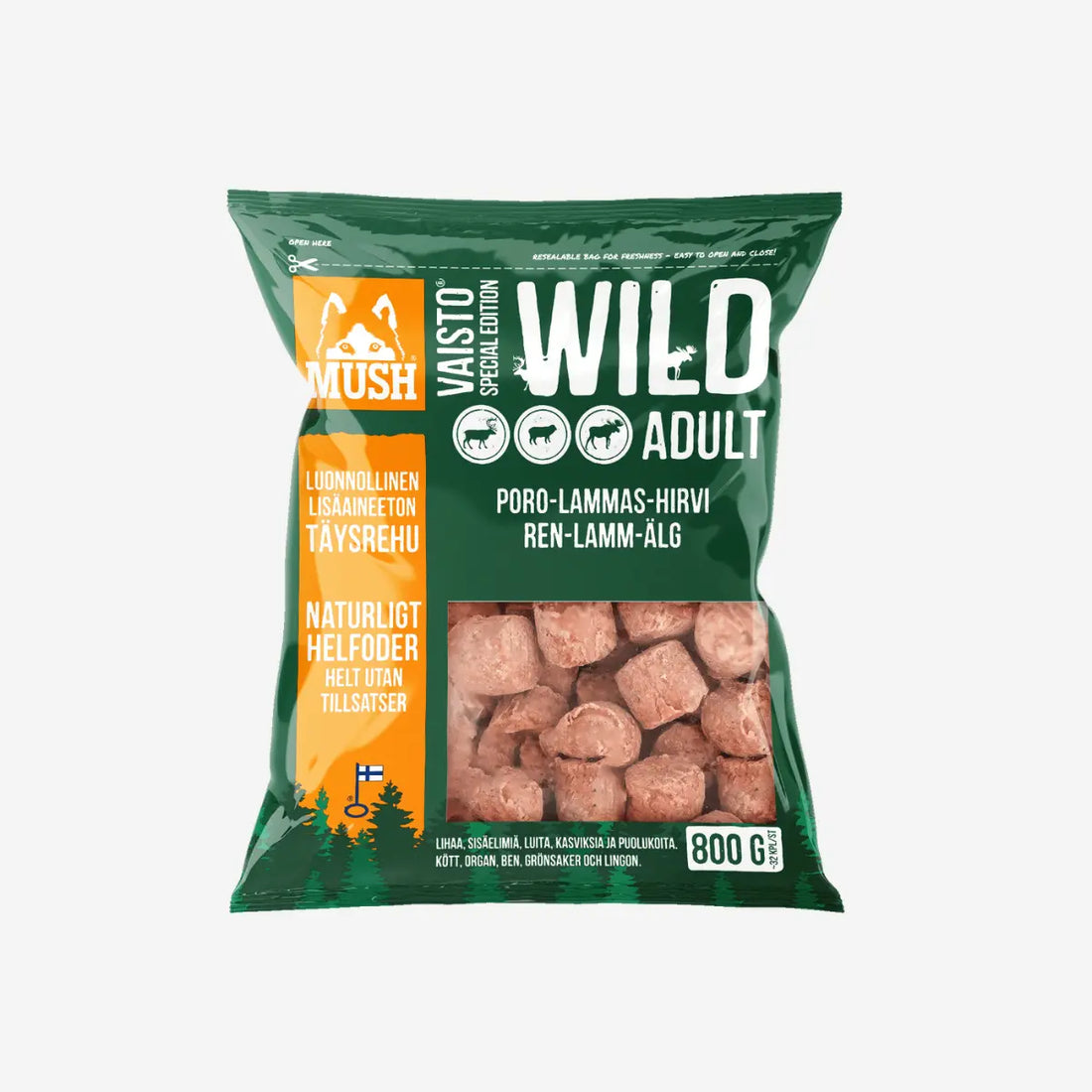 Mush Vaisto Wild // Mild barf til hunde med følsom mave (frost)
