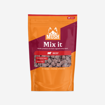 Mush Mix It, Beef // Frozen complete feed - use as a supplement to dry food (beef)