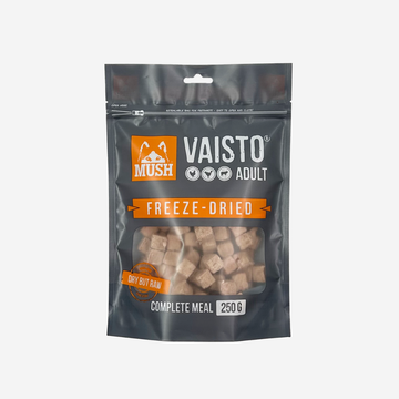 Mush Grå Frysetørret // Blødt foder velegnet til aktive hunde (kylling, kalkun, lam)