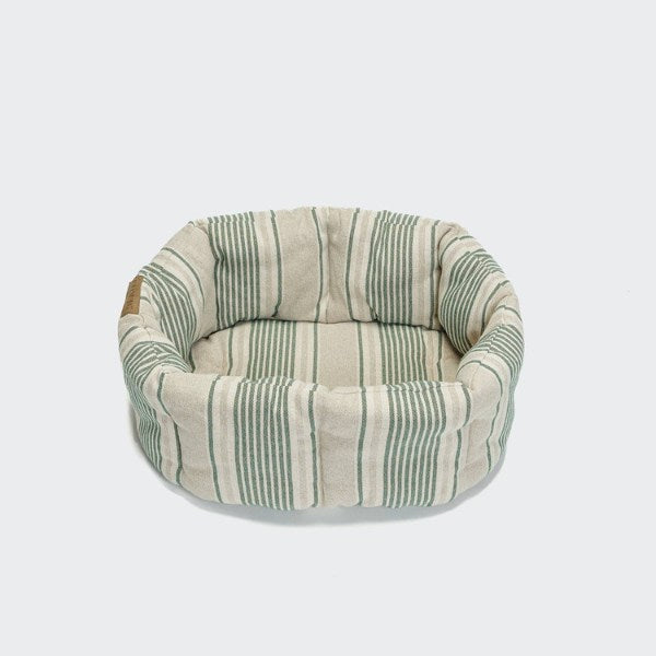 Cloud7 Pillow Lazy // Blød hundekurv med høje kanter (green stripes)