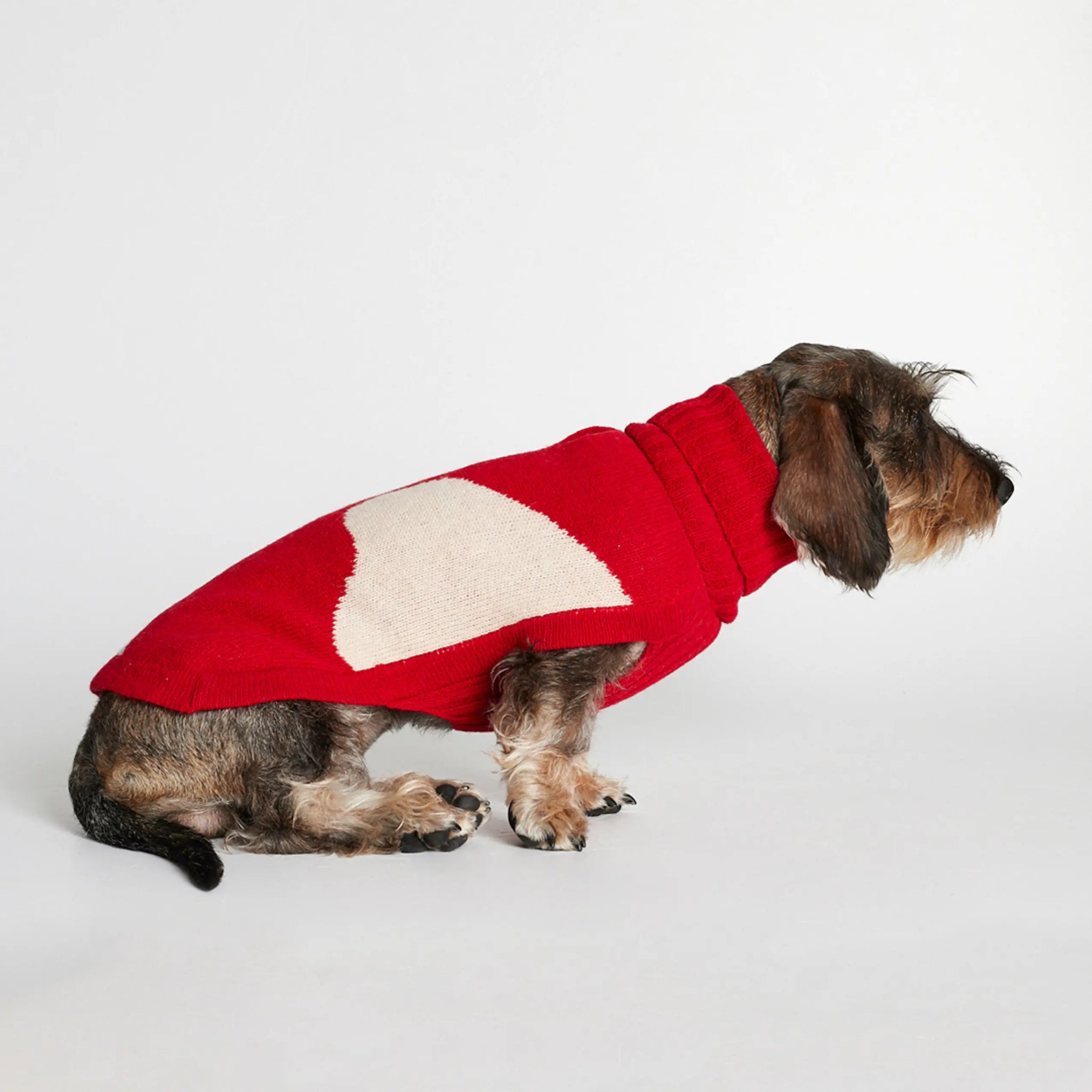 Rene Sweater // Dog sweater with harness access (red) small