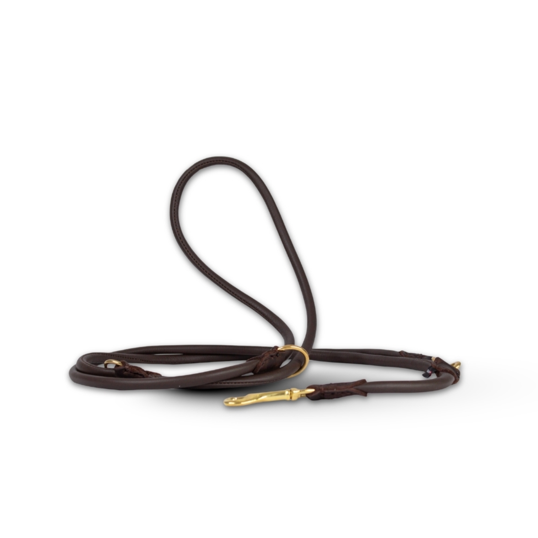 Walk'It Round Stitched // Adjustable lead in round stitched leather (dark brown)