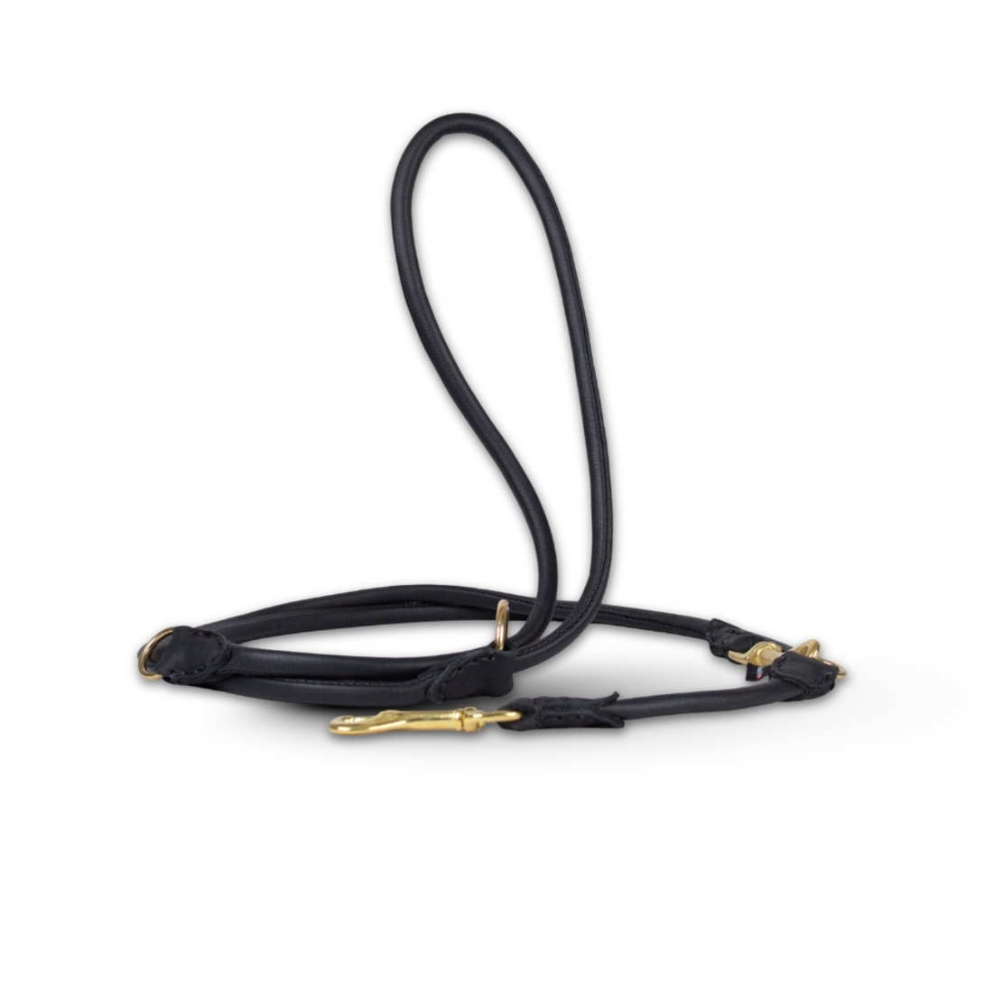 Walk'It Round Stitched // Adjustable leash in round stitched leather (black)
