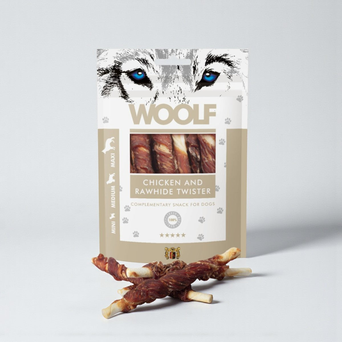 Woolf Chicken Twister // Chewy snack with beef skin and chicken