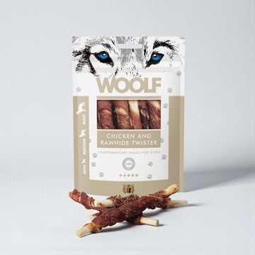 Woolf Chicken Twister // Chewy snack with beef skin and chicken